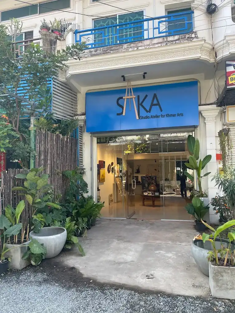 SaKa Atelier contemporary Khmer art gallery entrance in Siem Reap Cambodia, showcasing local Cambodian artists
